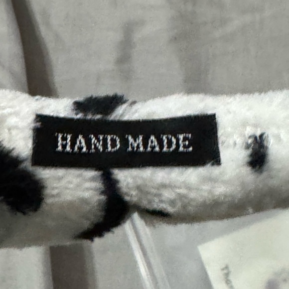 Fuzzy Black and White Hair Scrunchies - Picture 3 of 5